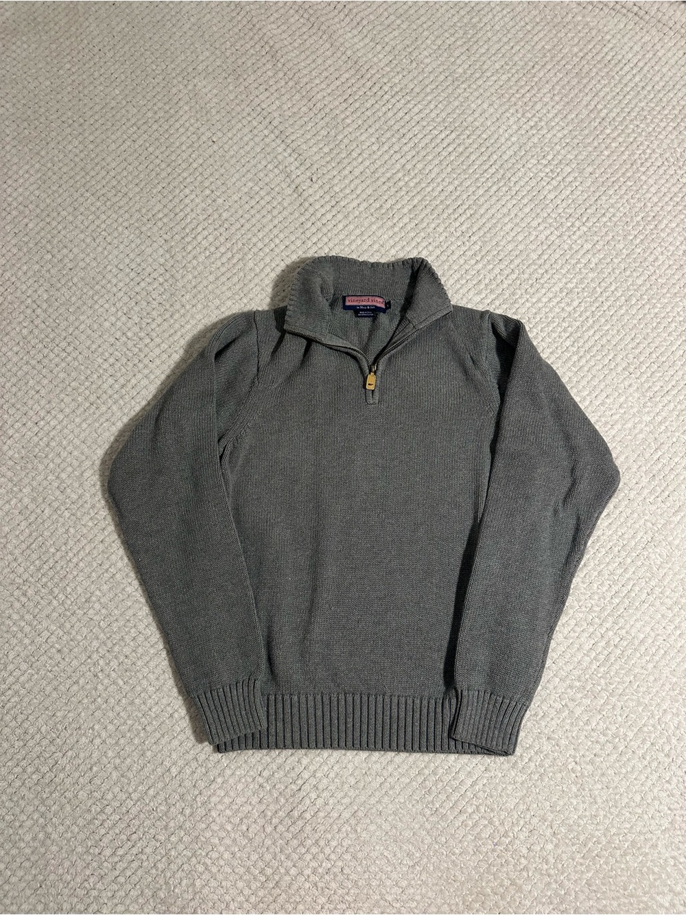 Vineyard Vines Men's Dark Gray Quarter-Zip Sweater